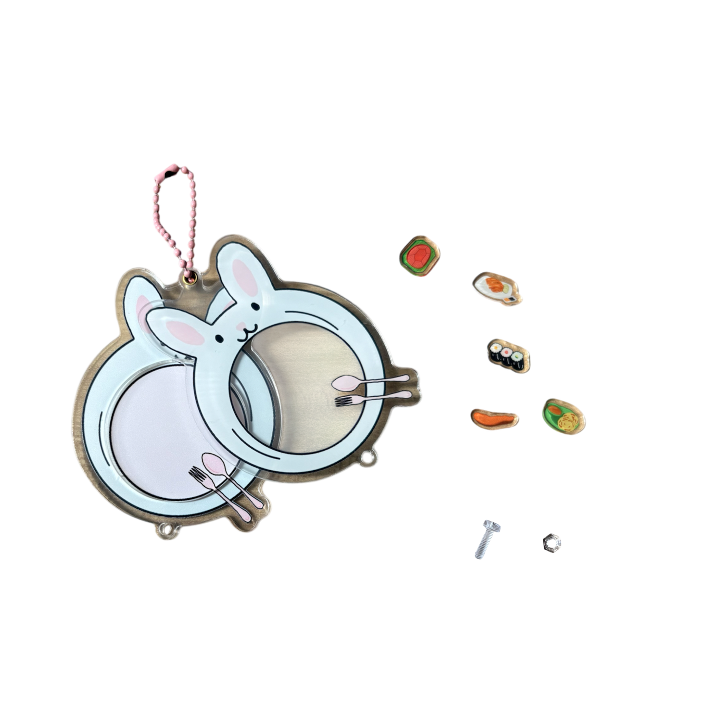 Bunny Plate Shaker Keychain
