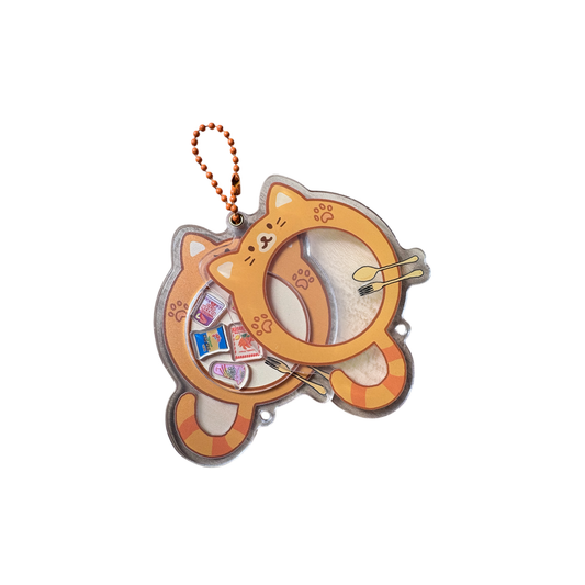 Orange Cat Plate Shaker Keychain