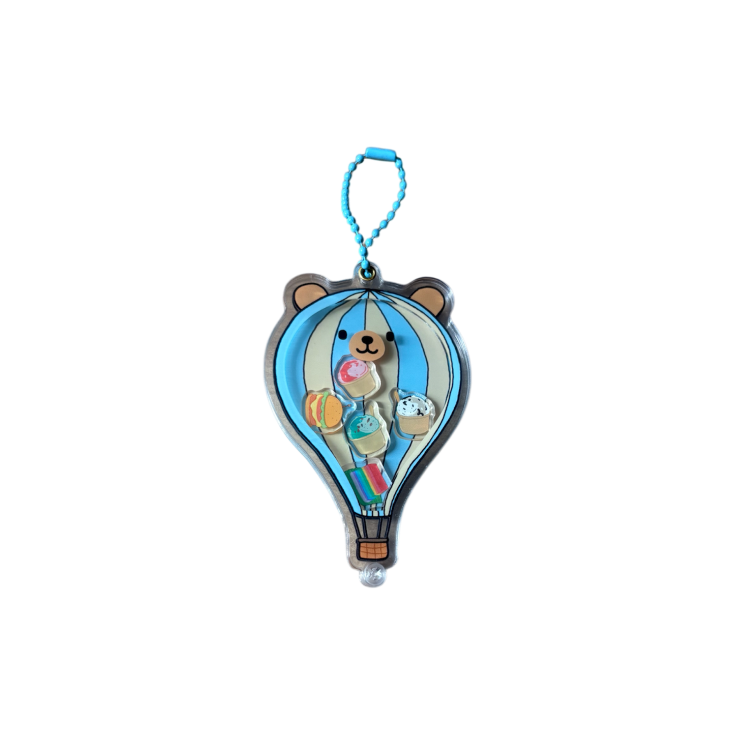 Bear Hot Air Balloon Shaker Keychain