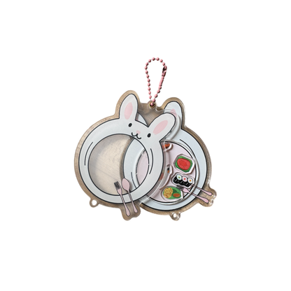 Bunny Plate Shaker Keychain