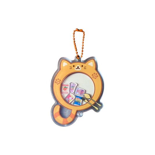 Orange Cat Plate Shaker Keychain